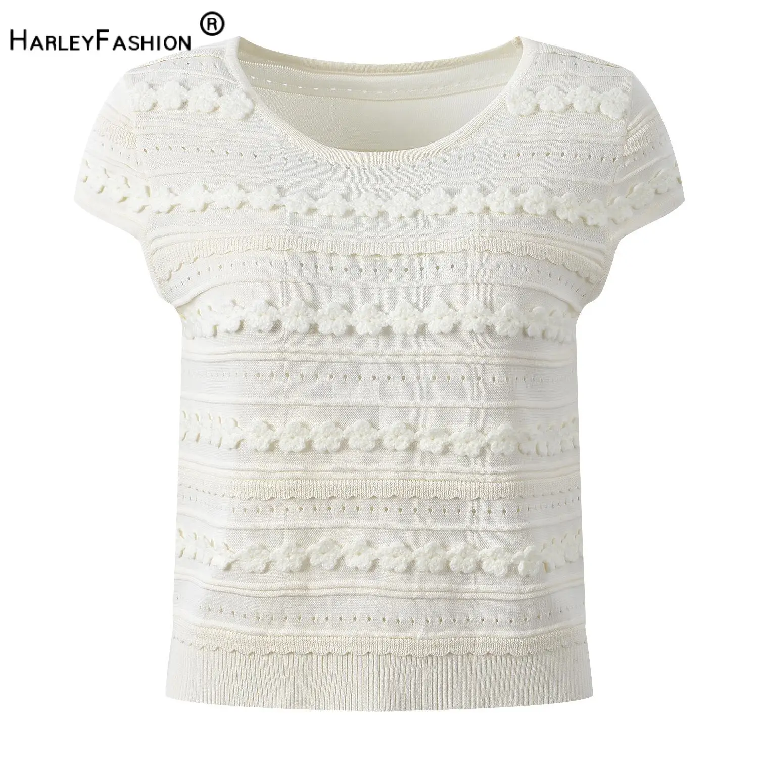 Lady 2026 Summer Vintage Crochet Flower O-neck Short Sleeve Tops Women Hollow Out Casual Pullover Knits Shirts
Lady 2026 Summer Vintage Crochet Flower O-neck Short Sleeve Tops Women Hollow Out Casual Pullover Knits Shirts
