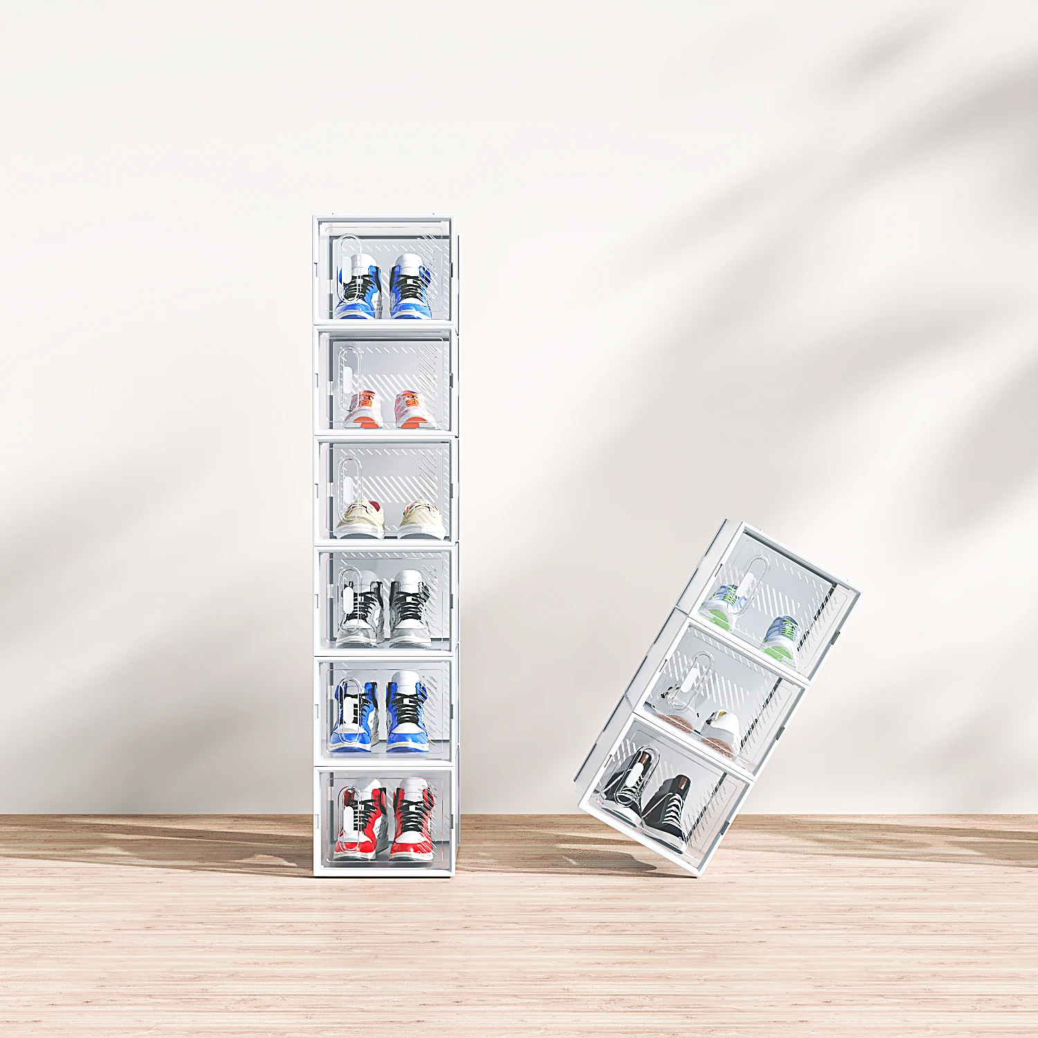 18-Piece Medium White Plastic Mesh Shoe Box Set - 35.00*25.00*19.00cm, Modular Design for Home Storage
18-Piece Medium White Plastic Mesh Shoe Box Set - 35.00*25.00*19.00cm, Modular Design for Home Storage