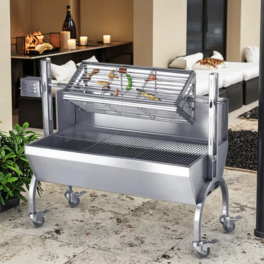 Professional Modern Heavy Duty Charcoal BBQ Grill Large Windshield Whole Pig Lamb Roast Automatic Rotating Skewer Restaurants
Professional Modern Heavy Duty Charcoal BBQ Grill Large Windshield Whole Pig Lamb Roast Automatic Rotating Skewer Restaurants