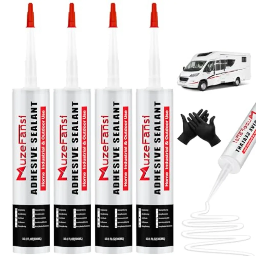 RV Roof Sealant, Lap Sealant for RV Roofs - -Sag Silicone Caulk Waterproof Flexible Sealants for Campers Exterior Repairs, Trai
RV Roof Sealant, Lap Sealant for RV Roofs - -Sag Silicone Caulk Waterproof Flexible Sealants for Campers Exterior Repairs, Trai