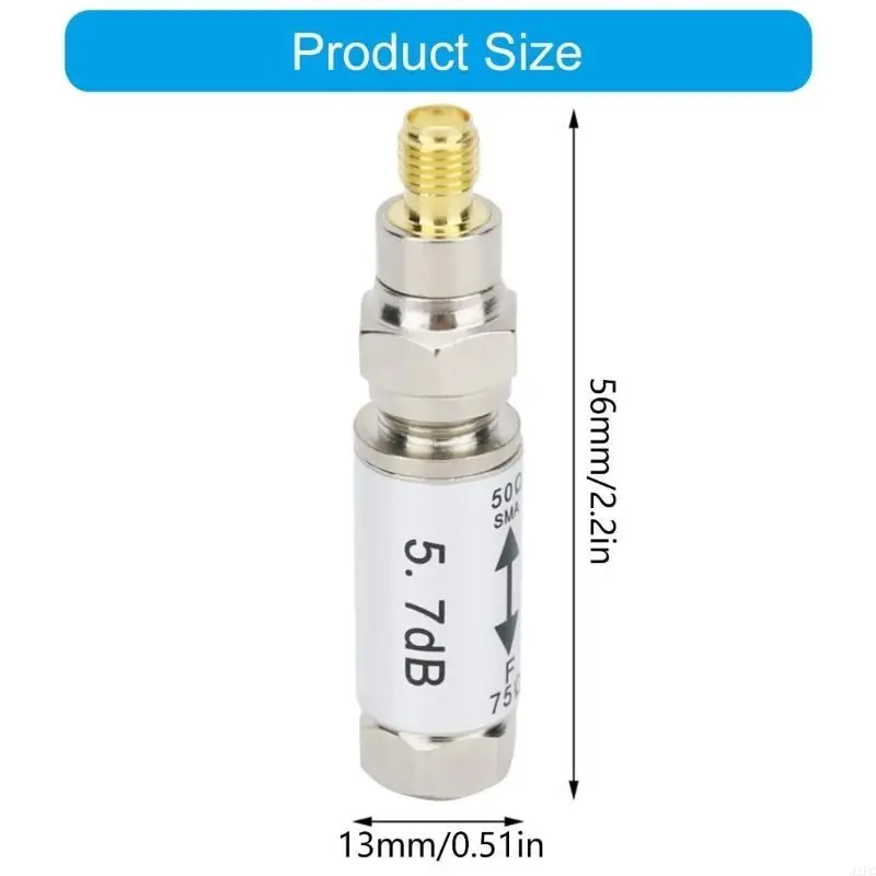 J2FC Impedance Converter 0-3GHz SMA Female to F Male Connector 50 -75ohm for Radio
J2FC Impedance Converter 0-3GHz SMA Female to F Male Connector 50 -75ohm for Radio