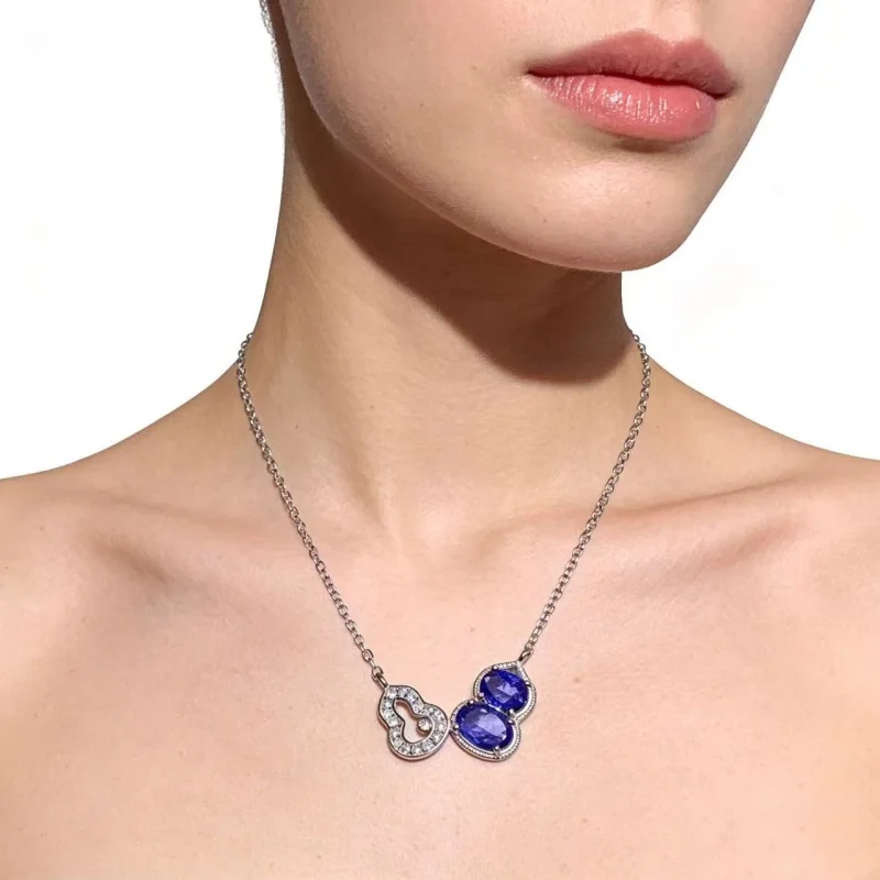 S925 Sterling Silver Natural Tanzanite Necklace 4x6mm & 4x5mm Oval Cut Gourd Pendant Chain Women Jewelry
S925 Sterling Silver Natural Tanzanite Necklace 4x6mm & 4x5mm Oval Cut Gourd Pendant Chain Women Jewelry
