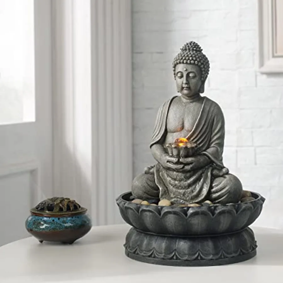 11.2 Inch Tall Indoor Tabletop Buddha Fountain with Reflective Lighting and Cobblestone Base Zen Desk Water Fountain for Office
11.2 Inch Tall Indoor Tabletop Buddha Fountain with Reflective Lighting and Cobblestone Base Zen Desk Water Fountain for Office
