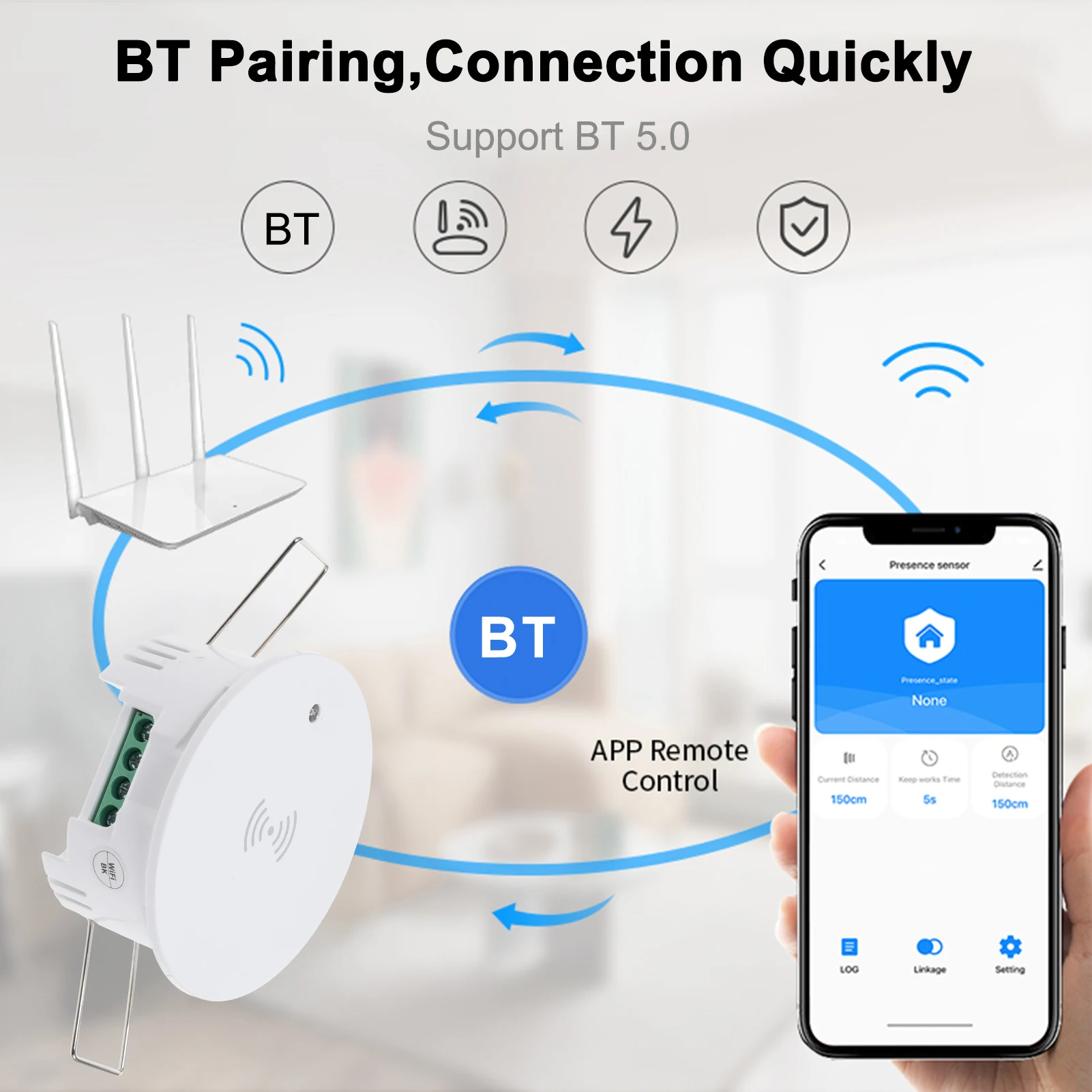 Датчик присутствия человека Обнаружение присутствия человека Нет состояния Детектор движения тела BT5.0 2,4 ГГц Wi-Fi Connect Не требуется концентратор
Датчик присутствия человека Обнаружение присутствия человека Нет состояния Детектор движения тела BT5.0 2,4 ГГц Wi-Fi Connect Не требуется концентратор