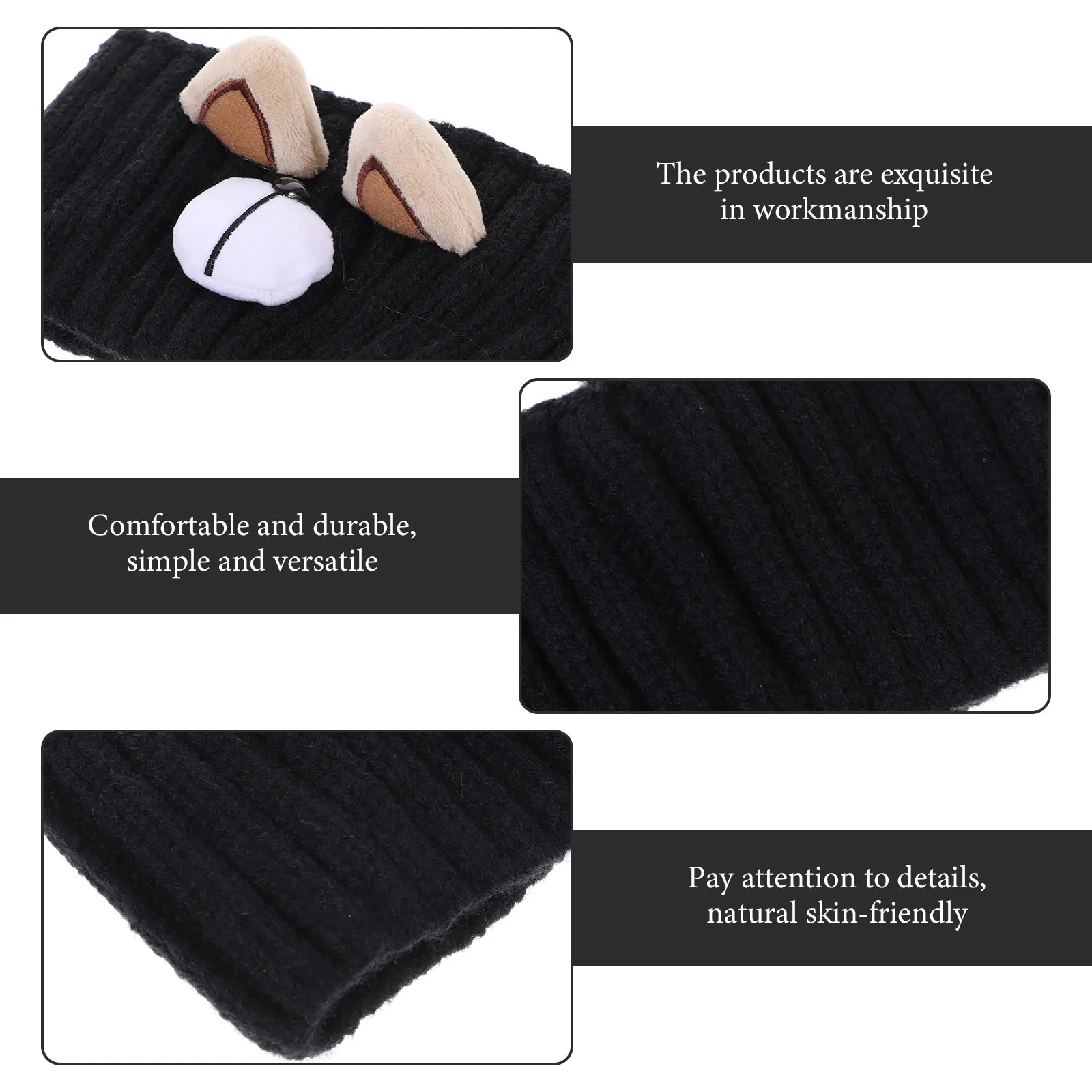 Soft Bear Ear Headbands for Women Wide Knit Hairbands Black Comfortable Warm Winter Head Wraps Durable Skin-Friendly Woven
Soft Bear Ear Headbands for Women Wide Knit Hairbands Black Comfortable Warm Winter Head Wraps Durable Skin-Friendly Woven