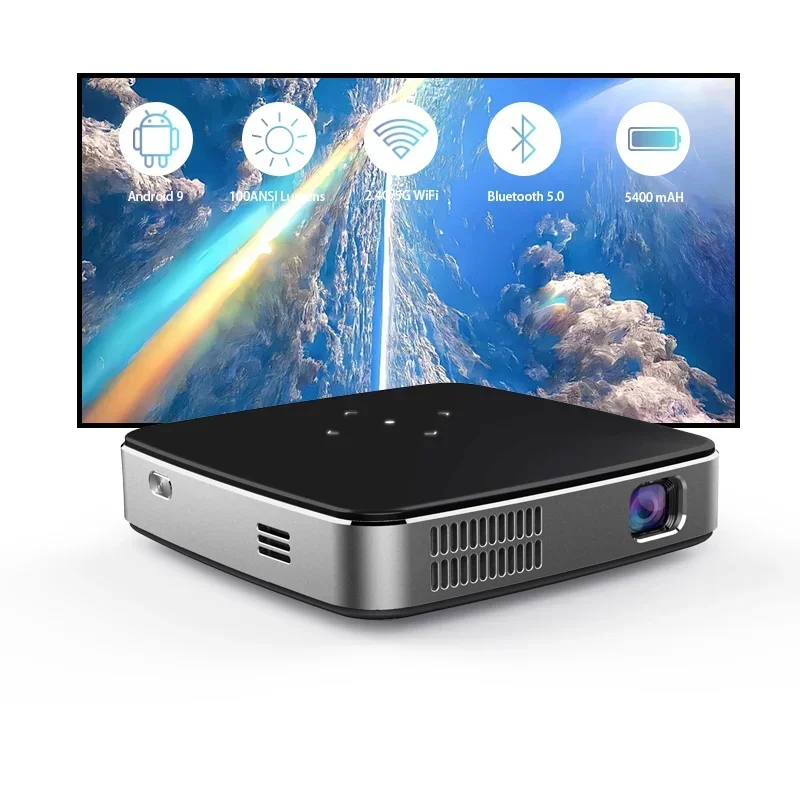 Mini DLP 4K Pico s-90 Projector Wi-Fi wireless mirroring 4K Android Mini Projector Built-in battery Portable projector
Mini DLP 4K Pico s-90 Projector Wi-Fi wireless mirroring 4K Android Mini Projector Built-in battery Portable projector