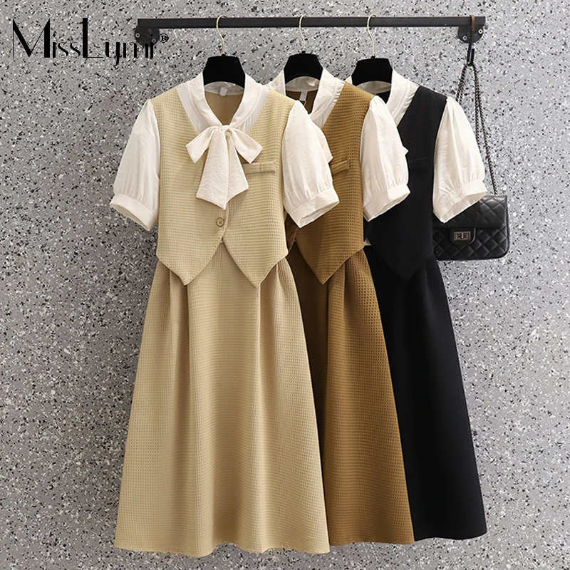 MissLymi L-4XL Big Size Fashion Women Summer French Office Long Dress 2023 Short Sleeve Patchwork Fake two Pieces Mid Dresses
MissLymi L-4XL Big Size Fashion Women Summer French Office Long Dress 2023 Short Sleeve Patchwork Fake two Pieces Mid Dresses
