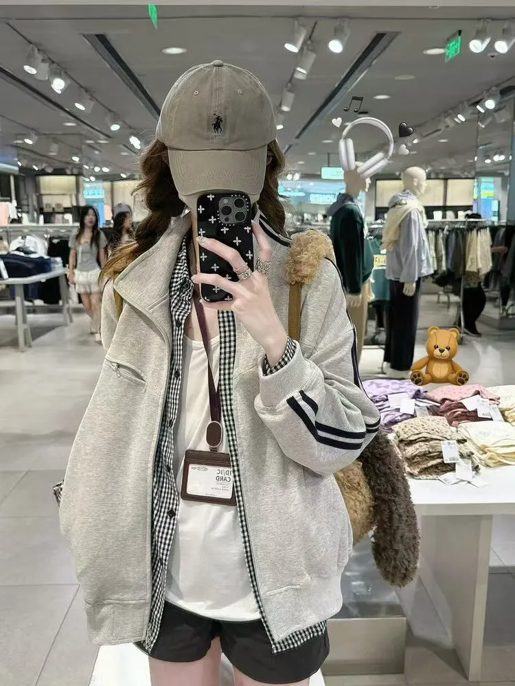 American Retro Striped Open Cardigan Women's Autumn Winter Fce Loose Stand Collar Couples Jaet Comfortable Lazy Sle
American Retro Striped Open Cardigan Women's Autumn Winter Fce Loose Stand Collar Couples Jaet Comfortable Lazy Sle