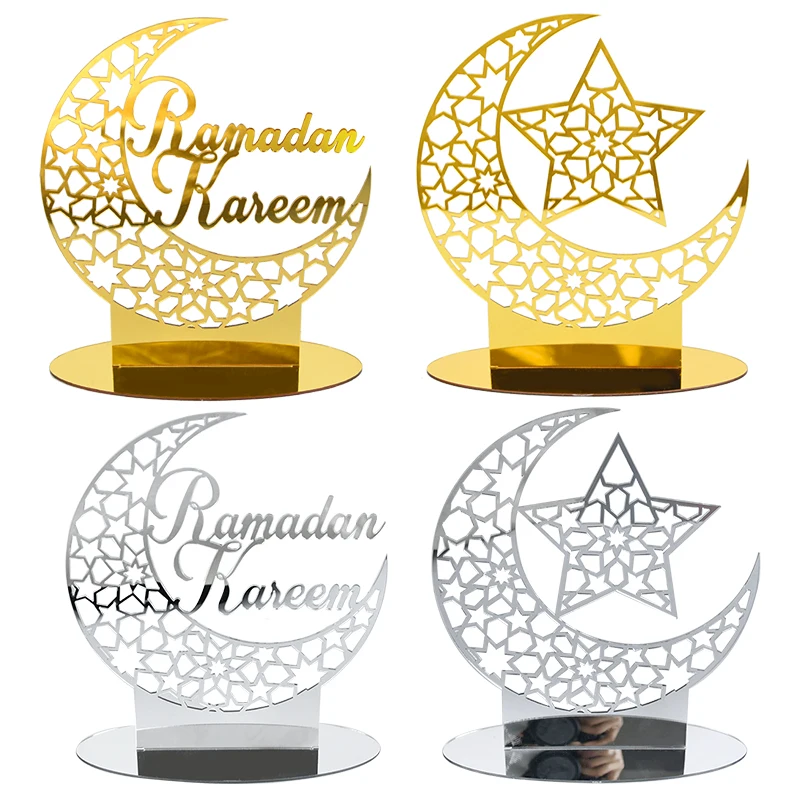 Eid Mubarak Acrylic Table Ornament Craft Gold Silver Star Moon Ramadan Kareem Home Decoration 2025 Islamic Muslim Party Supplies
Eid Mubarak Acrylic Table Ornament Craft Gold Silver Star Moon Ramadan Kareem Home Decoration 2025 Islamic Muslim Party Supplies