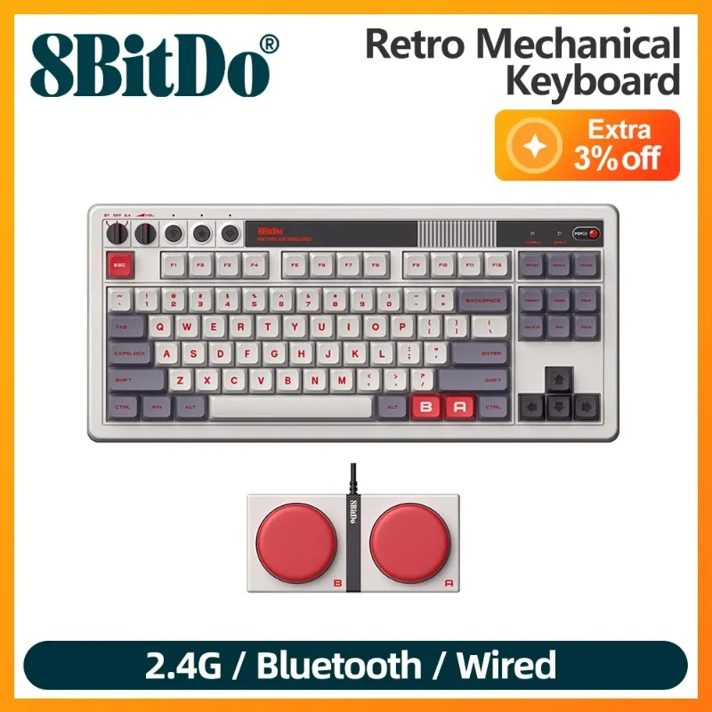 8BitDo Retro87 C64 Механическая клавиатура Беспроводная Bluetooth Трехрежимная с 87 клавишами Двойные программируемые кнопки Игровые клавиатуры Подарки
8BitDo Retro87 C64 Механическая клавиатура Беспроводная Bluetooth Трехрежимная с 87 клавишами Двойные программируемые кнопки Игровые клавиатуры Подарки