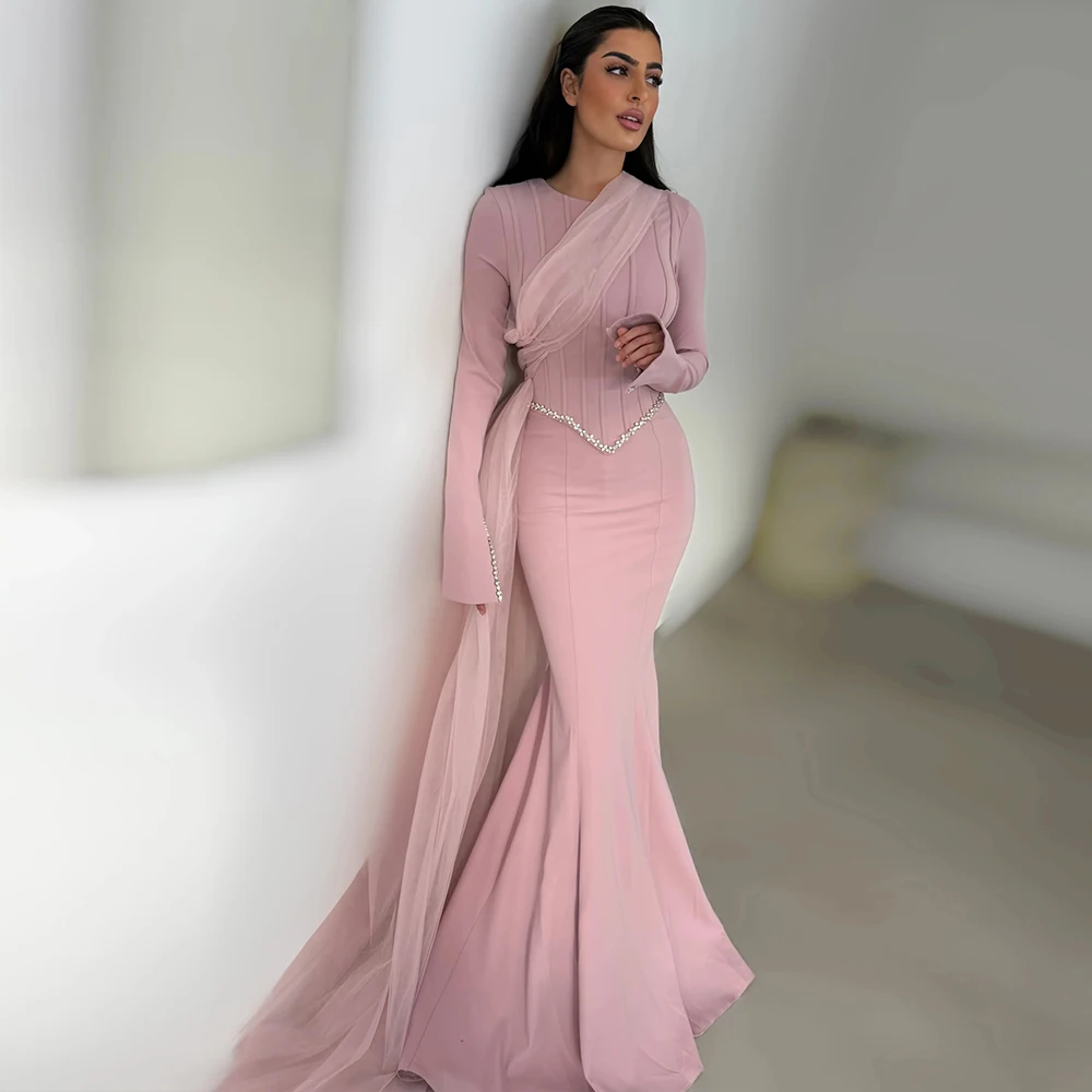 Customized Pink Evening Dresses for Women Crystal Luxury Party Dress O Neck Mermaid Sexy Formal Prom Gowns
Customized Pink Evening Dresses for Women Crystal Luxury Party Dress O Neck Mermaid Sexy Formal Prom Gowns