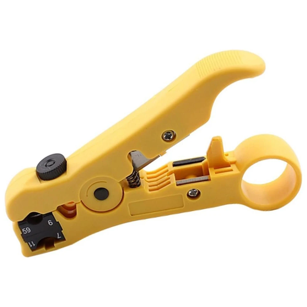 Universal Cable Wire Stripper Cutter Stripping Tool for Flat or Round UTP Cat5 Cat6 Wire Coax Coaxial
Universal Cable Wire Stripper Cutter Stripping Tool for Flat or Round UTP Cat5 Cat6 Wire Coax Coaxial