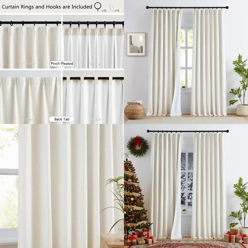 Blackout Linen Curtains 84 with White Liner, 40 Wide x 2, for Bedroom and Living Room, Neutral Farmhouse Style
Blackout Linen Curtains 84 with White Liner, 40 Wide x 2, for Bedroom and Living Room, Neutral Farmhouse Style