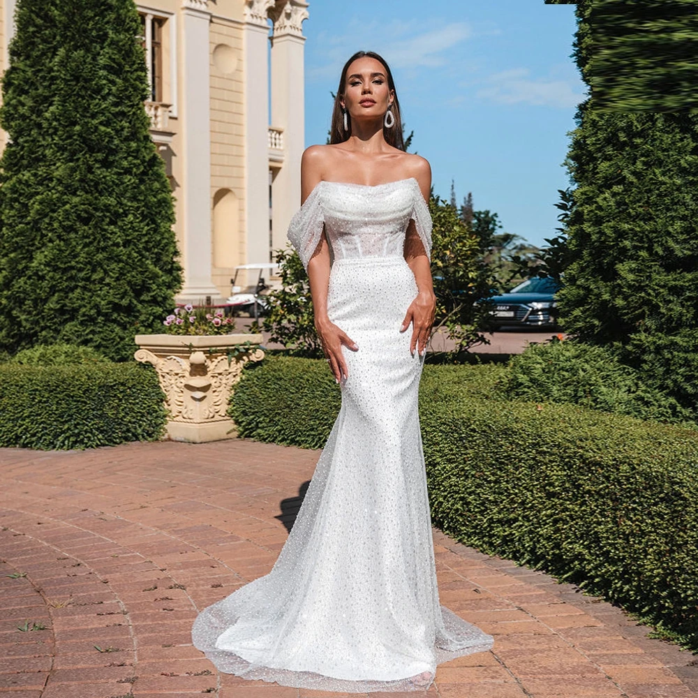 Strapless Mermaid Wedding Dresses with Sequined Off Shoulder Bridal Gowns Court Train 2024 Summer New Vestidos De Novia
Strapless Mermaid Wedding Dresses with Sequined Off Shoulder Bridal Gowns Court Train 2024 Summer New Vestidos De Novia