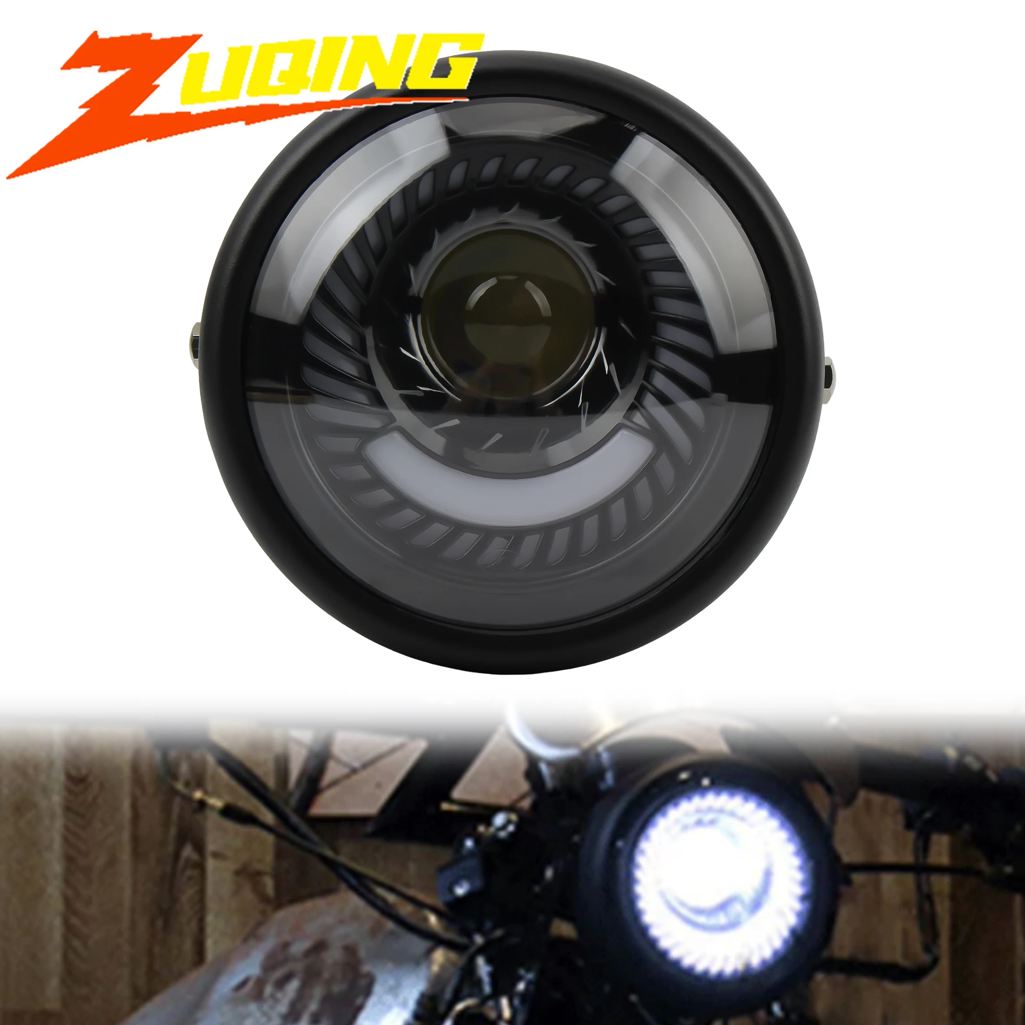 6.5 Inch Retro LED Headlight For Harley BMW Yamaha Honda Cafe Racer Angel Eyes DRL Headlamp Motorcycle Universal Headlights
6.5 Inch Retro LED Headlight For Harley BMW Yamaha Honda Cafe Racer Angel Eyes DRL Headlamp Motorcycle Universal Headlights