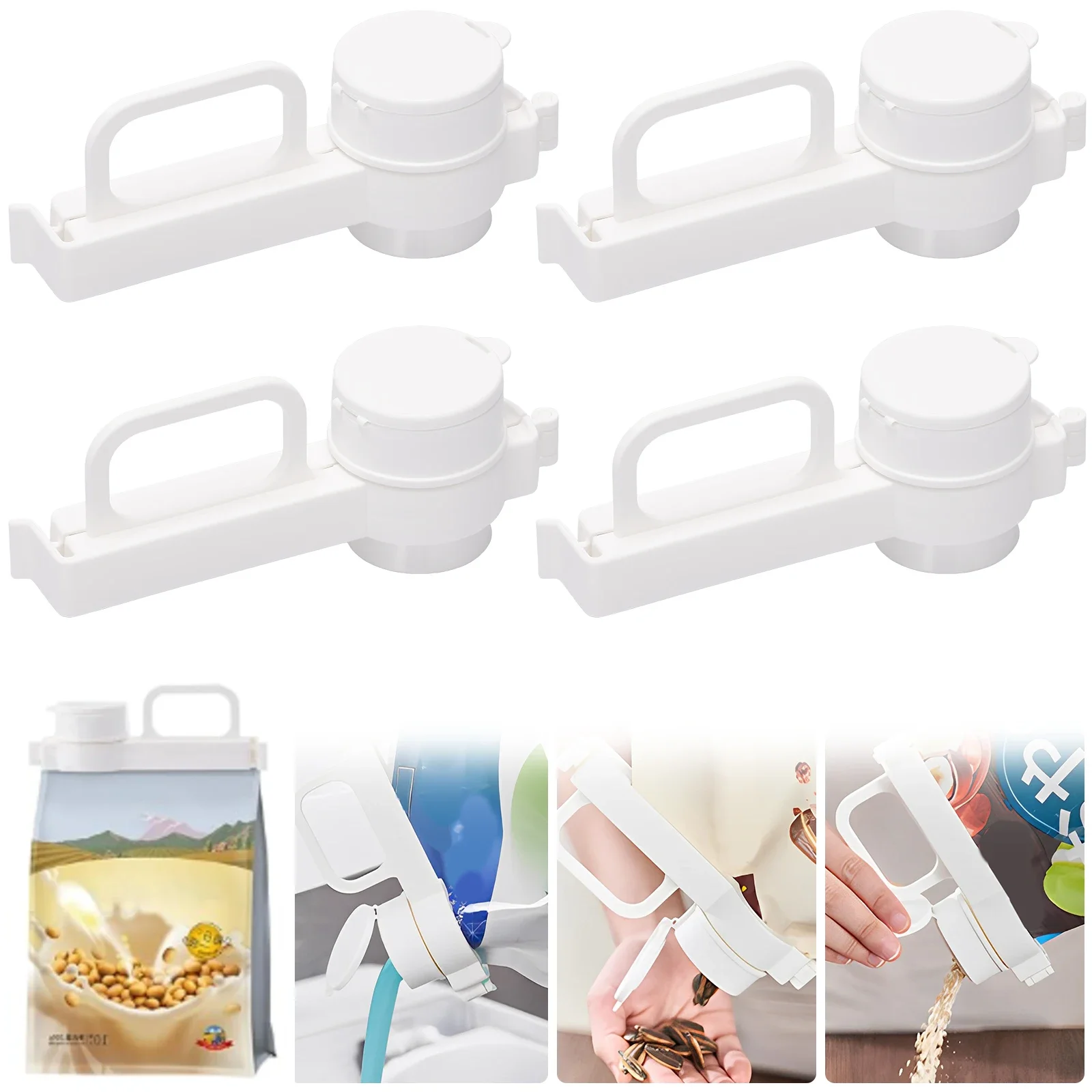 4Pcs Food Bag Sealing Clip with Pour Spout Plastic Food Bag Clips with Pour Spouts Practical Bag Spout Clips Reusable Food
4Pcs Food Bag Sealing Clip with Pour Spout Plastic Food Bag Clips with Pour Spouts Practical Bag Spout Clips Reusable Food