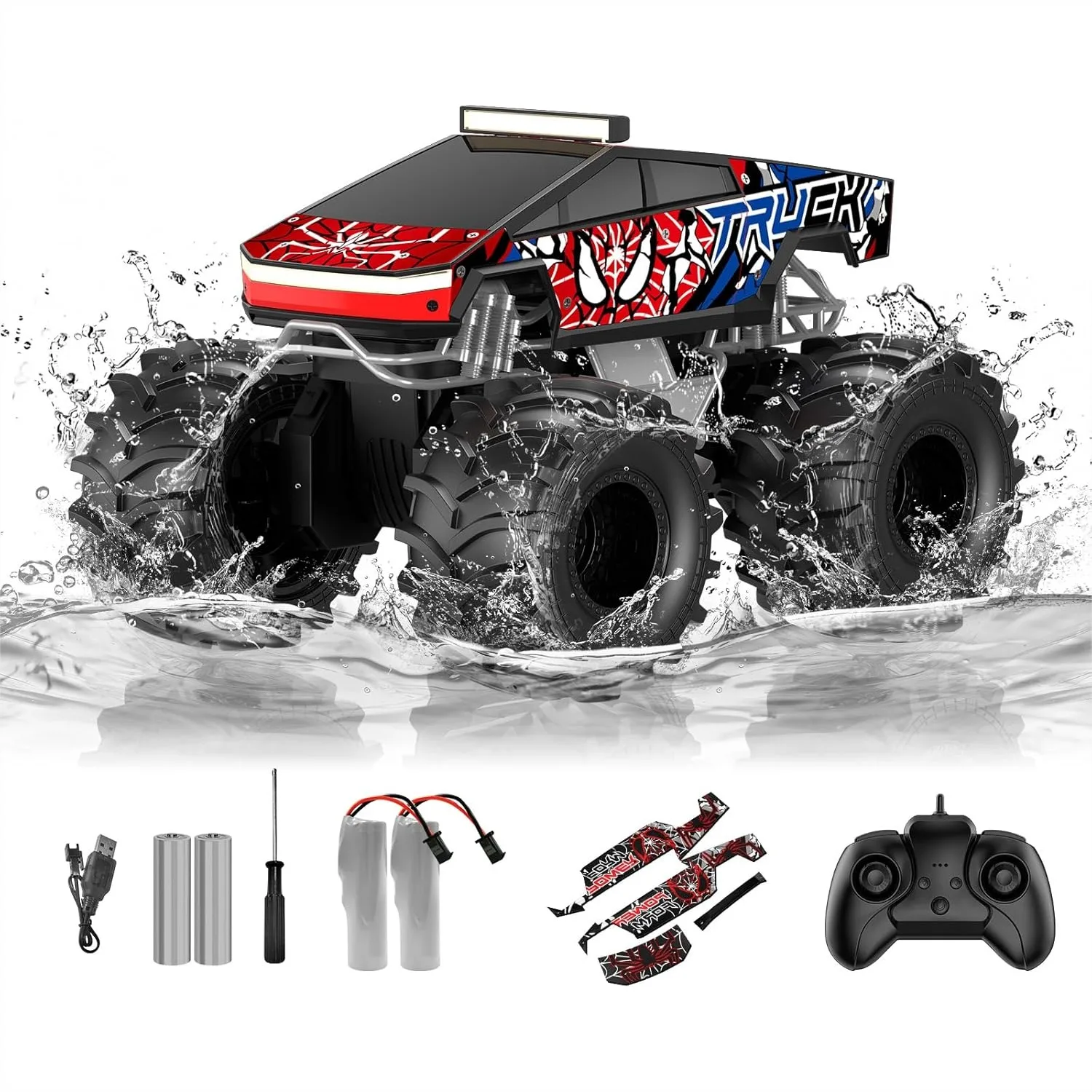 1:18 Amphibious Remote Control Car 4WD Monster Truck Toys For Boys 6+ Years Old With 2.4GHz Rechargeable Batteries LED Lights
1:18 Amphibious Remote Control Car 4WD Monster Truck Toys For Boys 6+ Years Old With 2.4GHz Rechargeable Batteries LED Lights