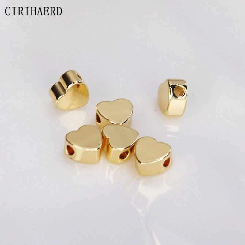 Wholesale 5mm 14K Gold Plated Brass Love Heart Spacer Beads Handmade DIY Bracelet Jewelry Accessories Beaded Material Findings
Wholesale 5mm 14K Gold Plated Brass Love Heart Spacer Beads Handmade DIY Bracelet Jewelry Accessories Beaded Material Findings