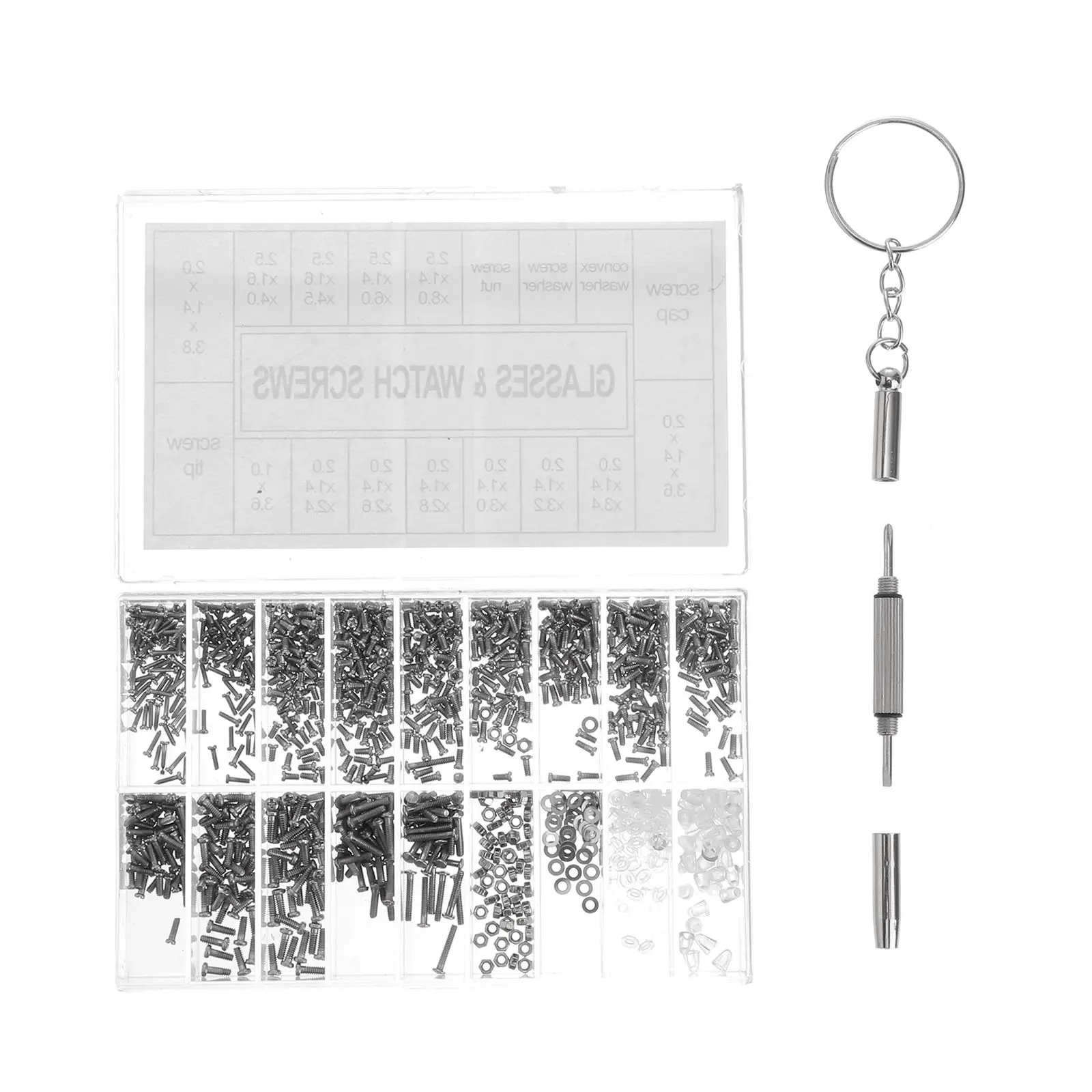 1000pcs Screw Box Tool Kit Silver Stainless Steel Eyeglasses Screws Glasses Repair Sunglasses Set Portable Storage Convenience
1000pcs Screw Box Tool Kit Silver Stainless Steel Eyeglasses Screws Glasses Repair Sunglasses Set Portable Storage Convenience