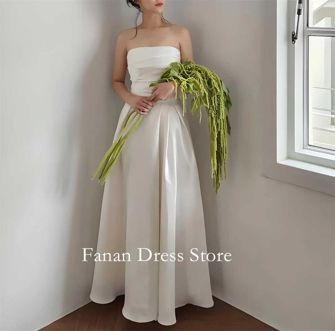 Fanan Strapless Ivory A-Line Sleeveless Wedding Dress Customized Lace-up Sleeveless Simple Bridal Party Gown Vestidos De Novia
Fanan Strapless Ivory A-Line Sleeveless Wedding Dress Customized Lace-up Sleeveless Simple Bridal Party Gown Vestidos De Novia
