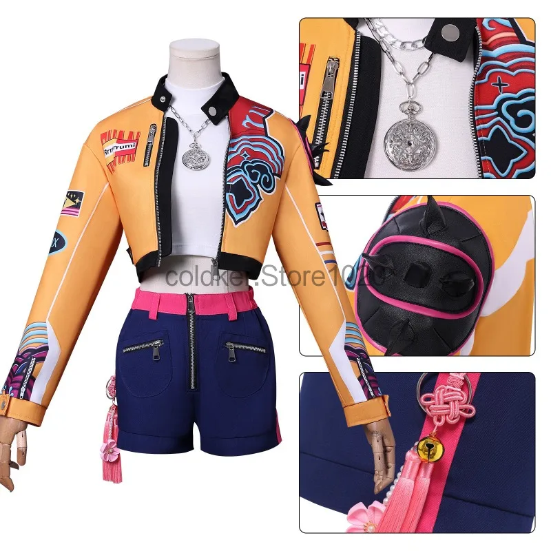 K-POP Rumi Costume Anime Demon Hunters Cosplay Outfits Yellow Jacket Shorts Earrings Suit Women Halloween Party Roleplay Clothes
K-POP Rumi Costume Anime Demon Hunters Cosplay Outfits Yellow Jacket Shorts Earrings Suit Women Halloween Party Roleplay Clothes