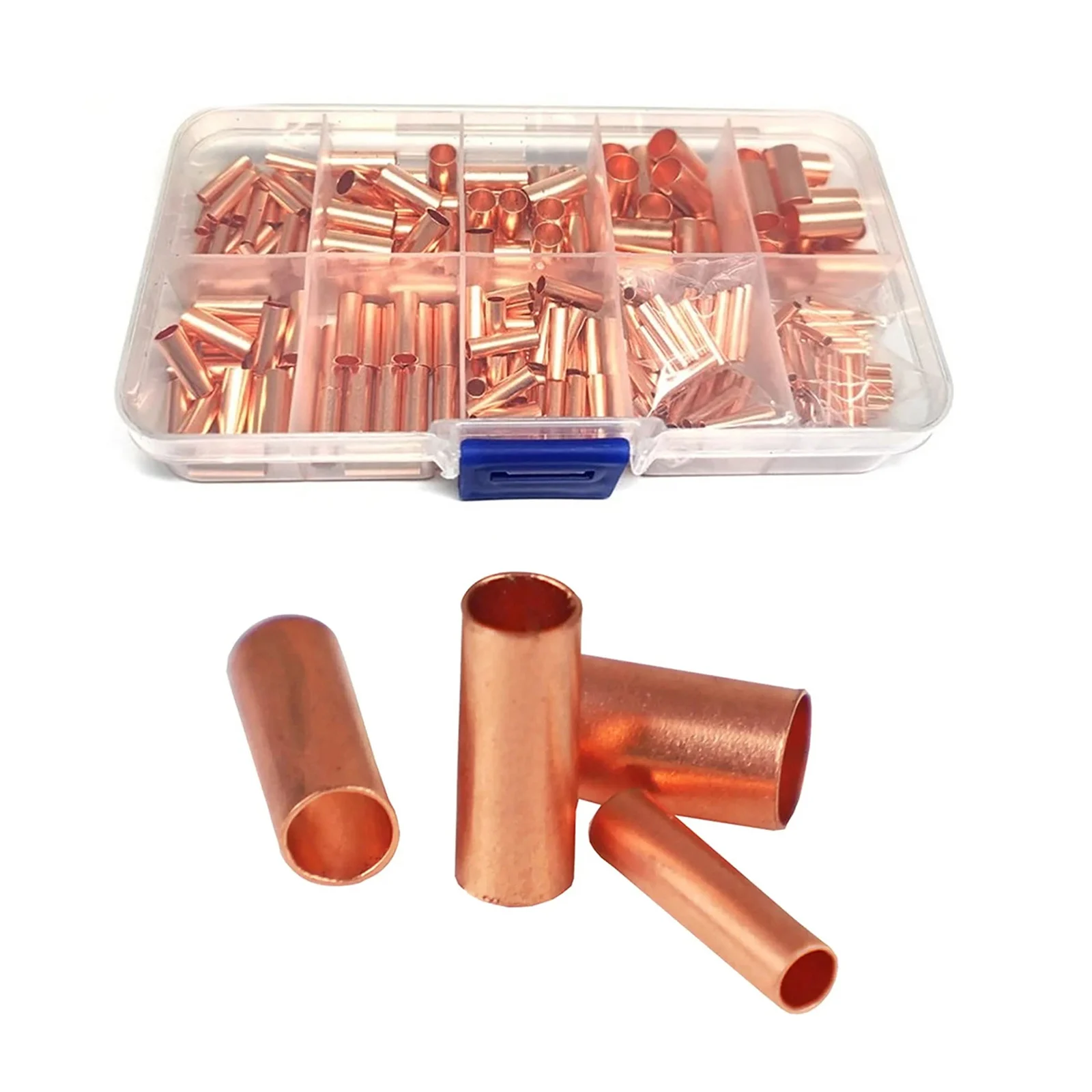 250Pcs Copper Non-Insulated Wire Ferrules Kit 7 Size Electrical Butt Splice Crimp Connector Terminals Assortment for DIY Wiring
250Pcs Copper Non-Insulated Wire Ferrules Kit 7 Size Electrical Butt Splice Crimp Connector Terminals Assortment for DIY Wiring