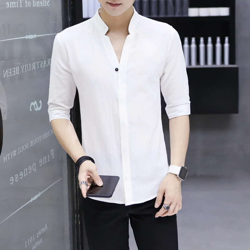 Men's Summer Slim Fit Cotton Linen Shirt Half Sleeve Thin Breathable Pure Color Fashionable Urban Style Youth Clothing
Men's Summer Slim Fit Cotton Linen Shirt Half Sleeve Thin Breathable Pure Color Fashionable Urban Style Youth Clothing