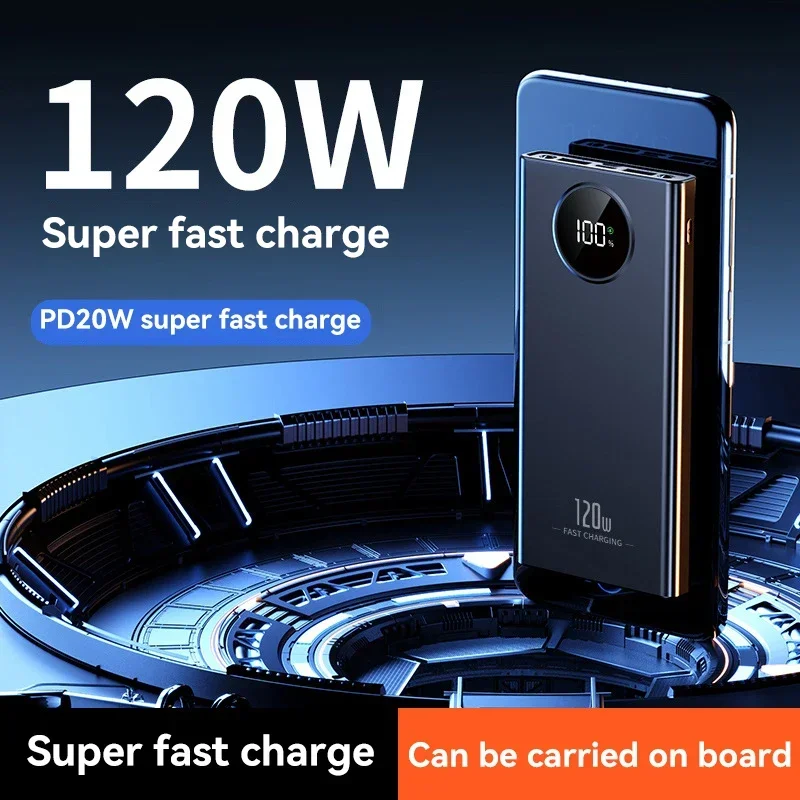 120W 50000mAh Power Bank Super Fast Charging Ultralarge Capacity For Mobile Power External Battery For iphone Xiaomi Samsung2025 
120W 50000mAh Power Bank Super Fast Charging Ultralarge Capacity For Mobile Power External Battery For iphone Xiaomi Samsung2025