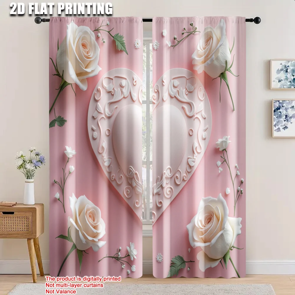 2pcs, 2D flat printing Window Drapes heart flowers Versatile Fabric,Without Electricity Birthday Party Use for Classroom, Office
2pcs, 2D flat printing Window Drapes heart flowers Versatile Fabric,Without Electricity Birthday Party Use for Classroom, Office