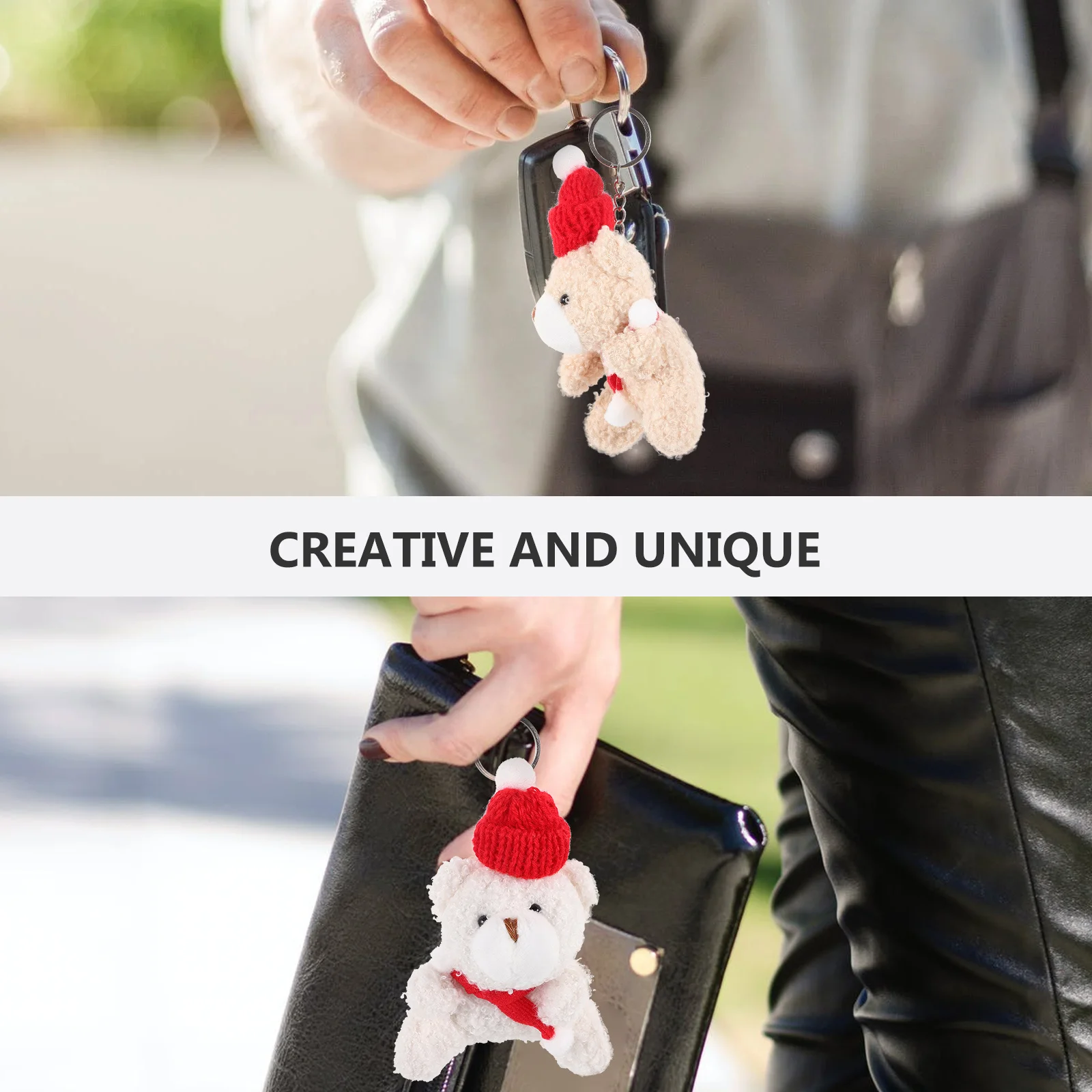 2Pcs Bear Pendant Keychain with Xmas Hat Scarf Decor Creative Cute Bag Keychains for Women Handbag Backpack Bag Charm
2Pcs Bear Pendant Keychain with Xmas Hat Scarf Decor Creative Cute Bag Keychains for Women Handbag Backpack Bag Charm