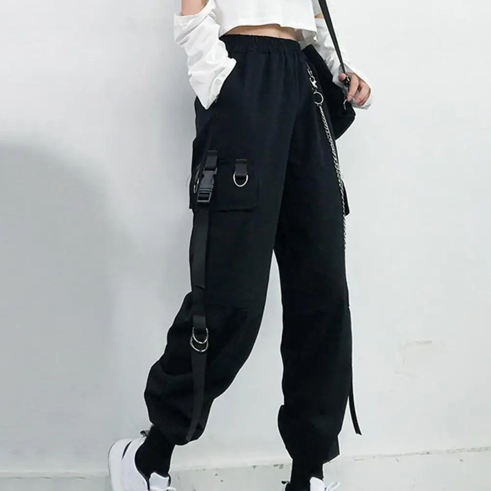 Soft Lady Cargo Pants Stylish Women's Cargo Pants Chain Decor Multi Pockets High Elastic Waist Trendy Streetwear for Comfortable
Soft Lady Cargo Pants Stylish Women's Cargo Pants Chain Decor Multi Pockets High Elastic Waist Trendy Streetwear for Comfortable