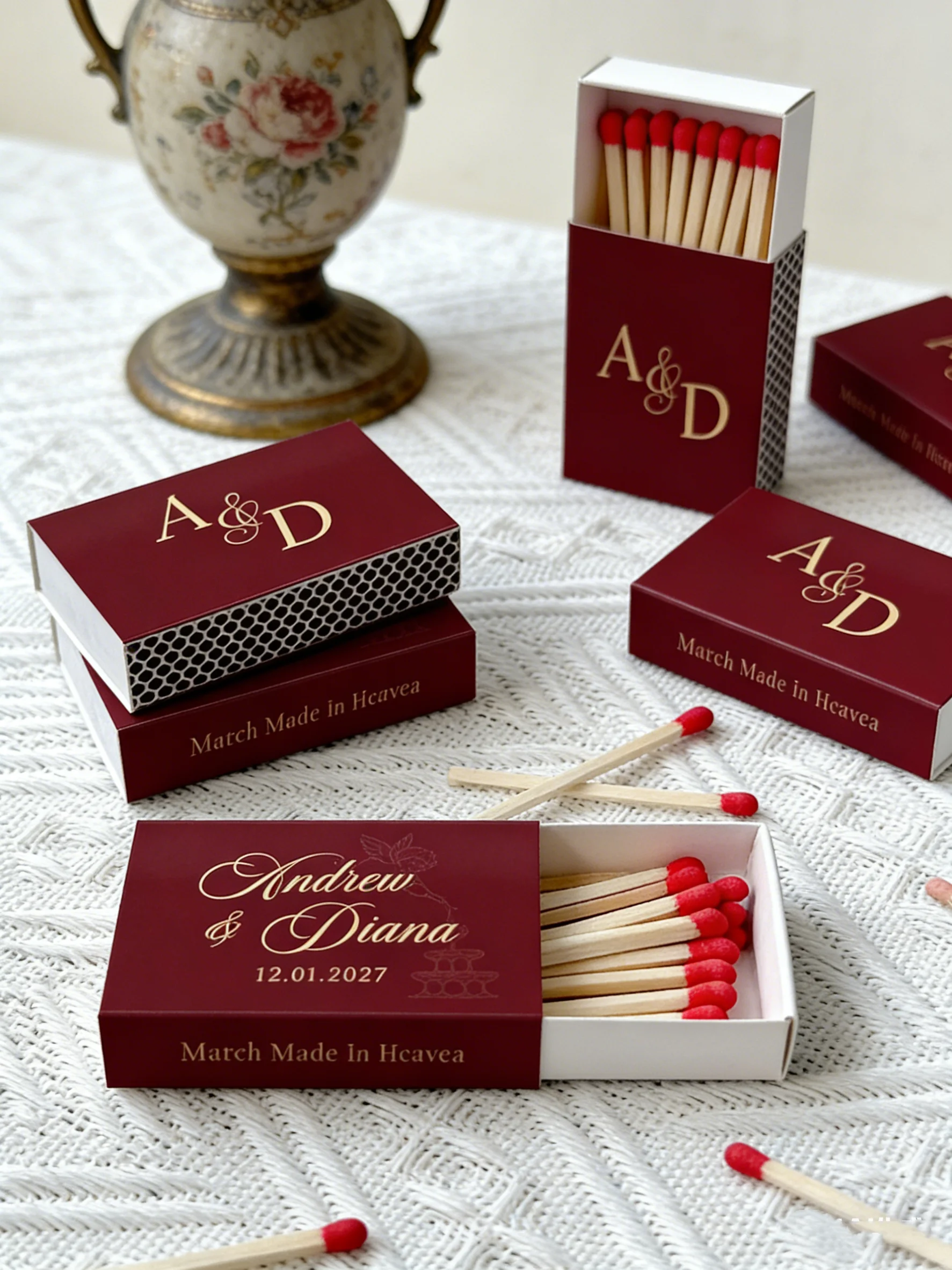 Personalized Wedding Favors for Guests Match Boxes Made in Heaven Burgundy Matchboxes Monogram Matchbook
Personalized Wedding Favors for Guests Match Boxes Made in Heaven Burgundy Matchboxes Monogram Matchbook
