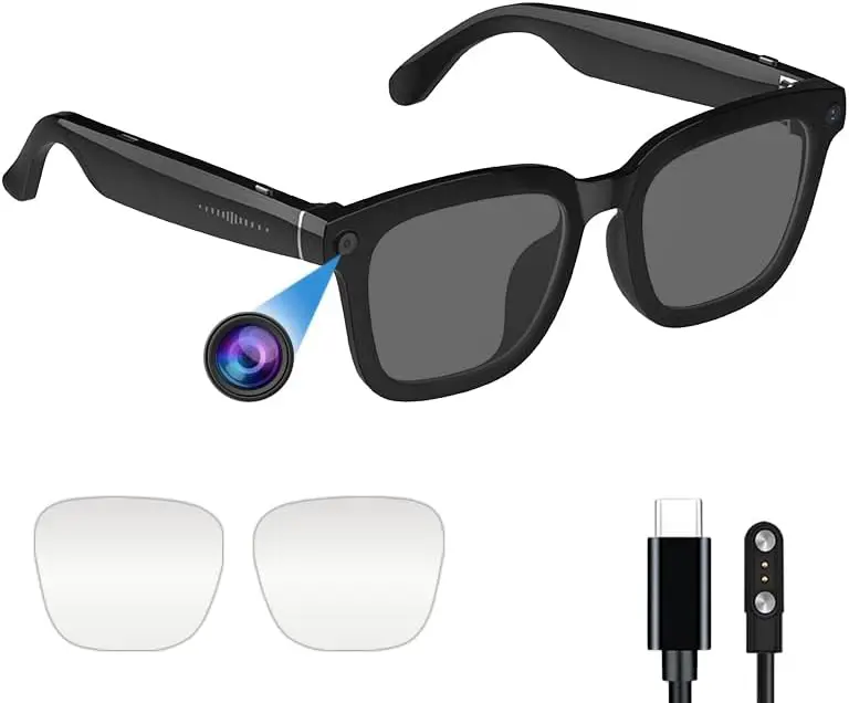 HD 1080P Video Recording Smart Glasses, AI Voice Assistant, Real-Time Translation, Sunglasses for Cycling Hiking Travel
HD 1080P Video Recording Smart Glasses, AI Voice Assistant, Real-Time Translation, Sunglasses for Cycling Hiking Travel