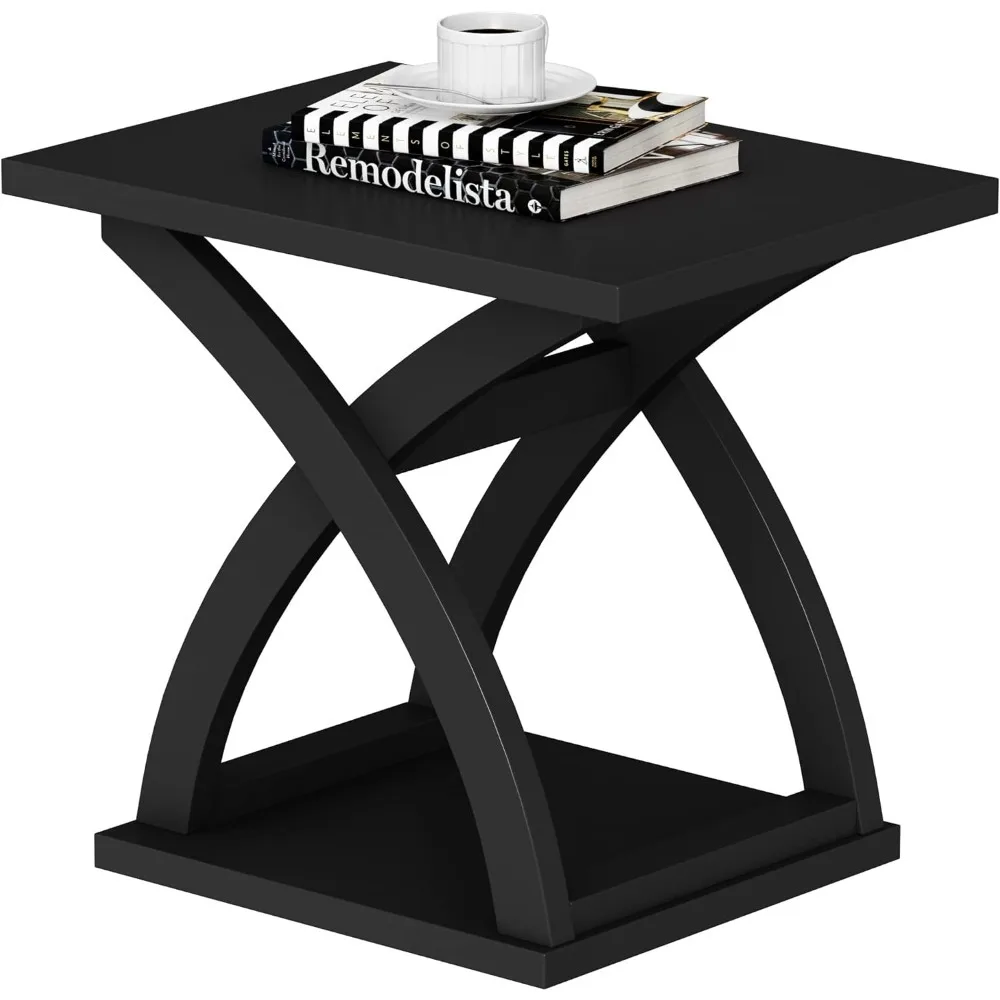 End Side Table, Modern End Table with Storage Shelf, X-Design Side Table Living Room (Black)
End Side Table, Modern End Table with Storage Shelf, X-Design Side Table Living Room (Black)