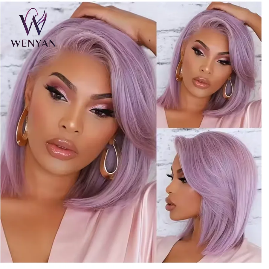 12inch Lavender Light Purple Short Bob Lace Front Wig - Straight Synthetic wig Glueless, Heat Resistant,
12inch Lavender Light Purple Short Bob Lace Front Wig - Straight Synthetic wig Glueless, Heat Resistant,
