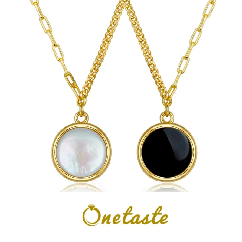 Mother Of Pearl Onyx 925 Silver 18K Gold Double Side Round Disc Pendant Necklace Women Minimalist Trendy Mixed Chain Necklaces
Mother Of Pearl Onyx 925 Silver 18K Gold Double Side Round Disc Pendant Necklace Women Minimalist Trendy Mixed Chain Necklaces