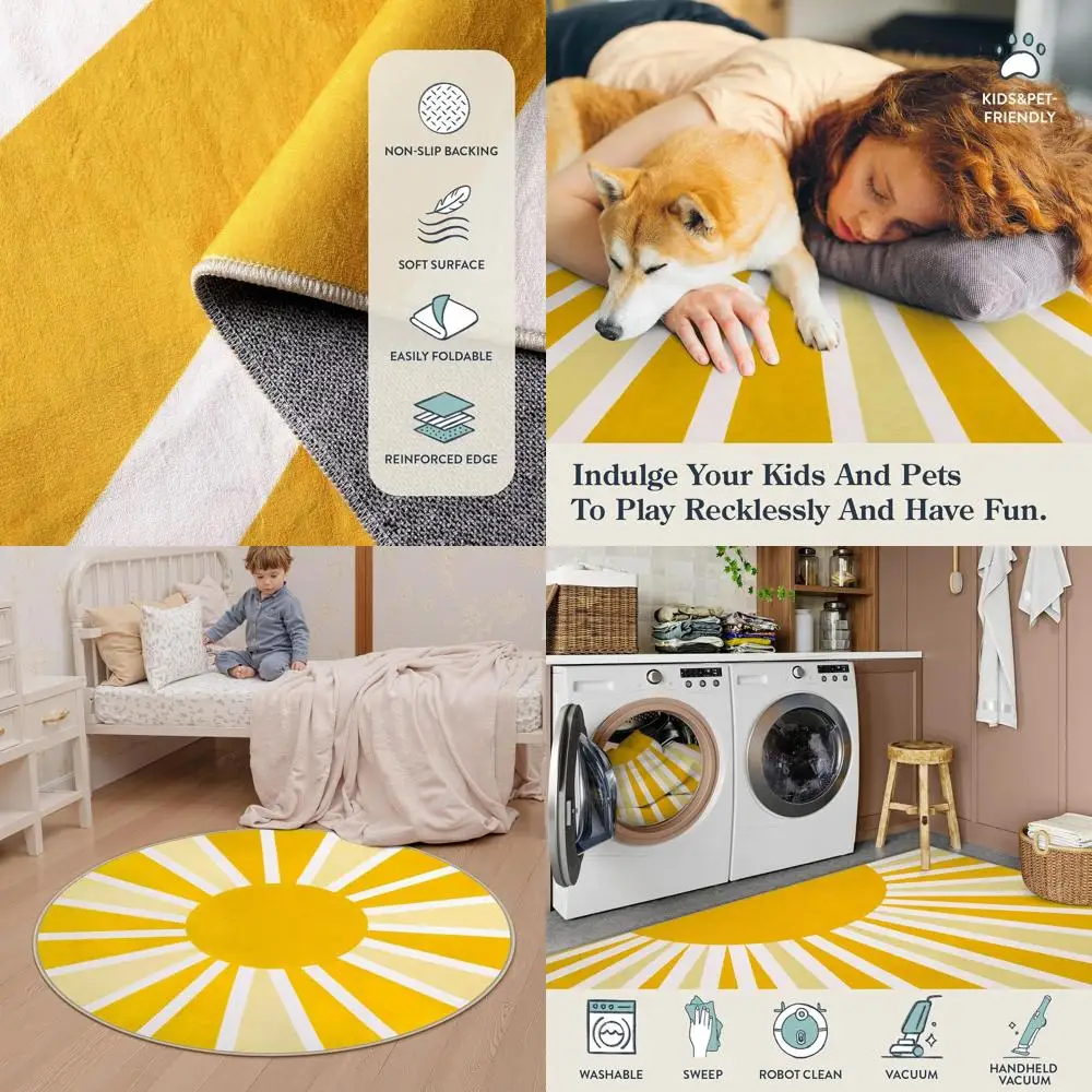 Круглый ковер в стиле бохо 6 x 6 футов, мягкий и с низким ворсом, нескользящий, идеально подходит для гостиной, столовой и детской комнаты с яркой радугой
Круглый ковер в стиле бохо 6 x 6 футов, мягкий и с низким ворсом, нескользящий, идеально подходит для гостиной, столовой и детской комнаты с яркой радугой