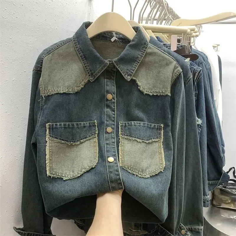 Denim Shirt Coat Men And women Long Color Matching Stacked Top 2024 Spring And Autumn New Loose Style Shirt Button pocket Coat
Denim Shirt Coat Men And women Long Color Matching Stacked Top 2024 Spring And Autumn New Loose Style Shirt Button pocket Coat