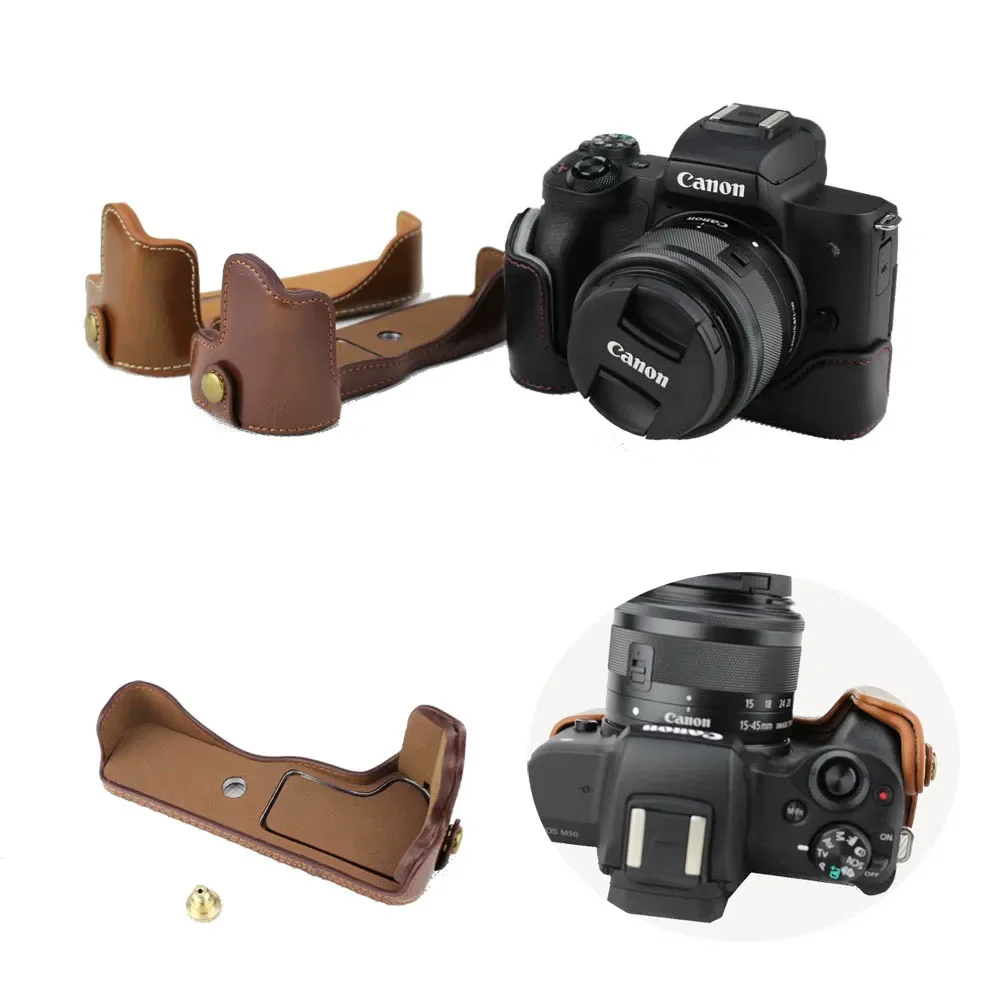 3 color PU Leather Camera Case Bag For Canon EOS M50 M50 Mark II EOSM50 Half Body Cover Open battery Black Coffee Brown
3 color PU Leather Camera Case Bag For Canon EOS M50 M50 Mark II EOSM50 Half Body Cover Open battery Black Coffee Brown
