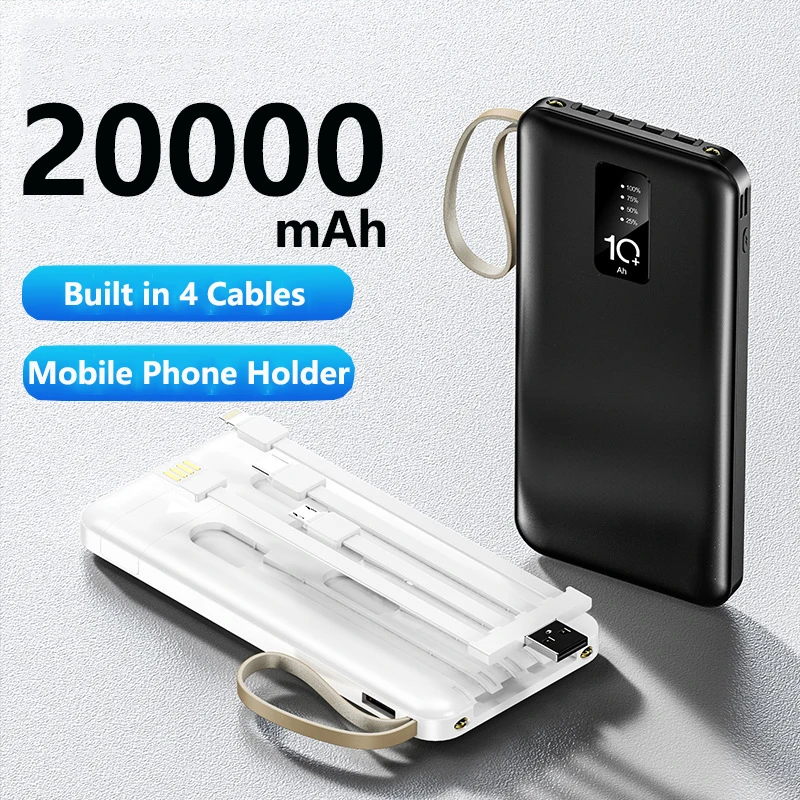 20000mAh Power Bank Built in Cable Portable Charging External Battery Charger 10000 mAh Powerbank For iPhone Xiaomi mi PoverBank
20000mAh Power Bank Built in Cable Portable Charging External Battery Charger 10000 mAh Powerbank For iPhone Xiaomi mi PoverBank