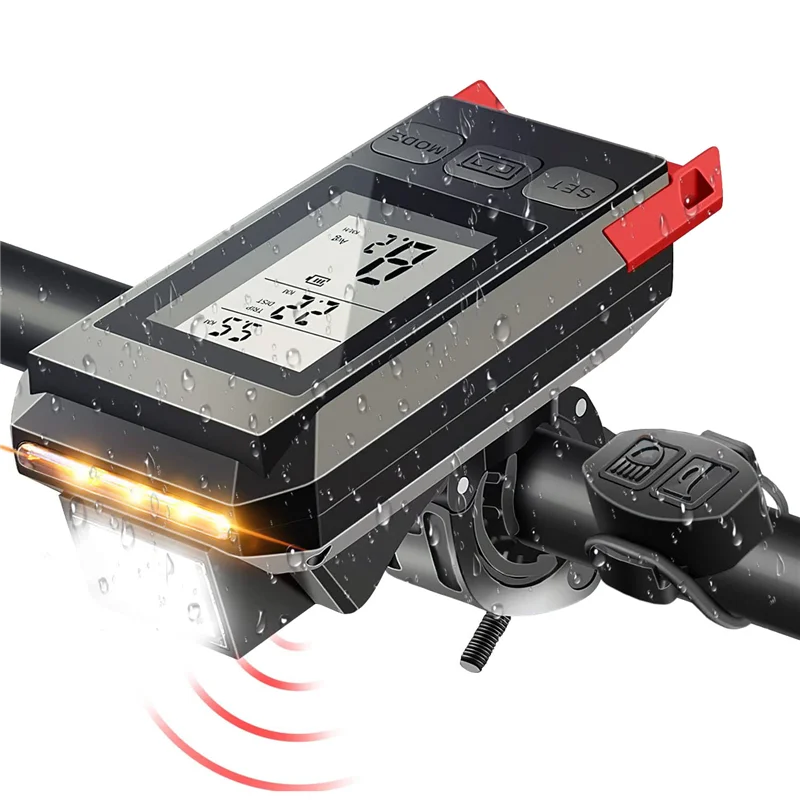 4 in 1 Bike Headlight with LCD Display Speedometer and Horn USB Rechargeable Bicycle Computer for Outdoor Cycling-D HOT
4 in 1 Bike Headlight with LCD Display Speedometer and Horn USB Rechargeable Bicycle Computer for Outdoor Cycling-D HOT