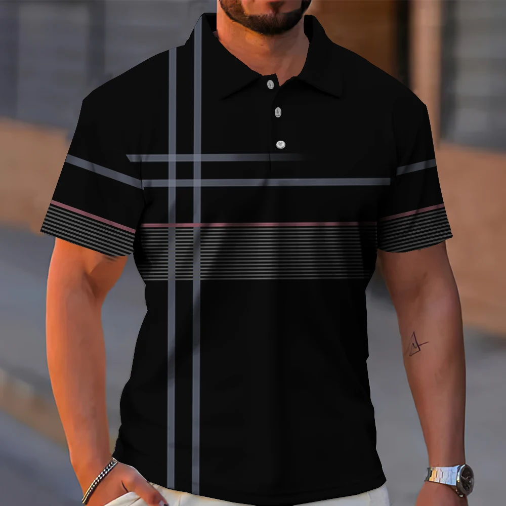 Summer Color Block Striped 3D Print Polo Shirts Men's Fashion Streetwear Button Lapel Short Sleeve Shirt Tees Tops Man Clothing
Summer Color Block Striped 3D Print Polo Shirts Men's Fashion Streetwear Button Lapel Short Sleeve Shirt Tees Tops Man Clothing