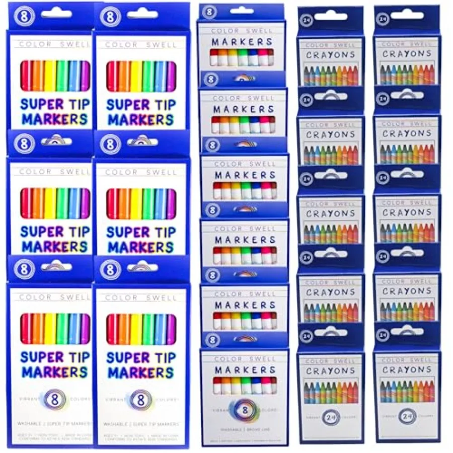 Bulk Borad Line Markers 48 Total Bulk Super Tip Markers (48 Total) and Bulk Crayons (240 Total)
Bulk Borad Line Markers 48 Total Bulk Super Tip Markers (48 Total) and Bulk Crayons (240 Total)