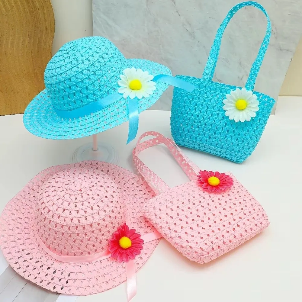 2Pcs/Set Wide Brim Straw Hat Beach Bag Set Sun Hat Tote Bag Straw Wide Hat Breathable Flower Design Children Beach Hats Set
2Pcs/Set Wide Brim Straw Hat Beach Bag Set Sun Hat Tote Bag Straw Wide Hat Breathable Flower Design Children Beach Hats Set