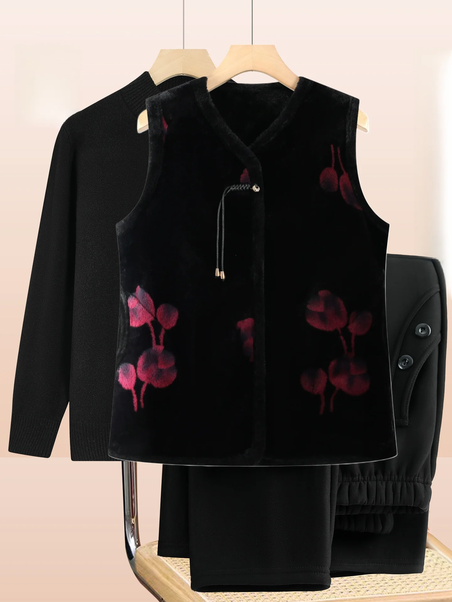 Thiened Fce Lined ly Women's Vest Outerwear Coat Long Pants Faion Sle Warm V-ne Single-button Closure
Thiened Fce Lined ly Women's Vest Outerwear Coat Long Pants Faion Sle Warm V-ne Single-button Closure