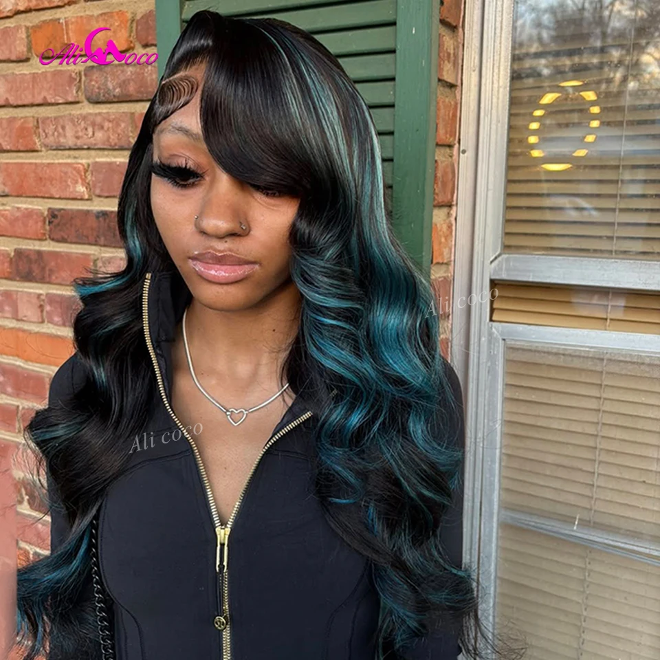 13x6 Body Wave Human Hair Wig Highlights Lake Water Blue Colored with Natural Black Transparent Lace Front Wigs for Women
13x6 Body Wave Human Hair Wig Highlights Lake Water Blue Colored with Natural Black Transparent Lace Front Wigs for Women