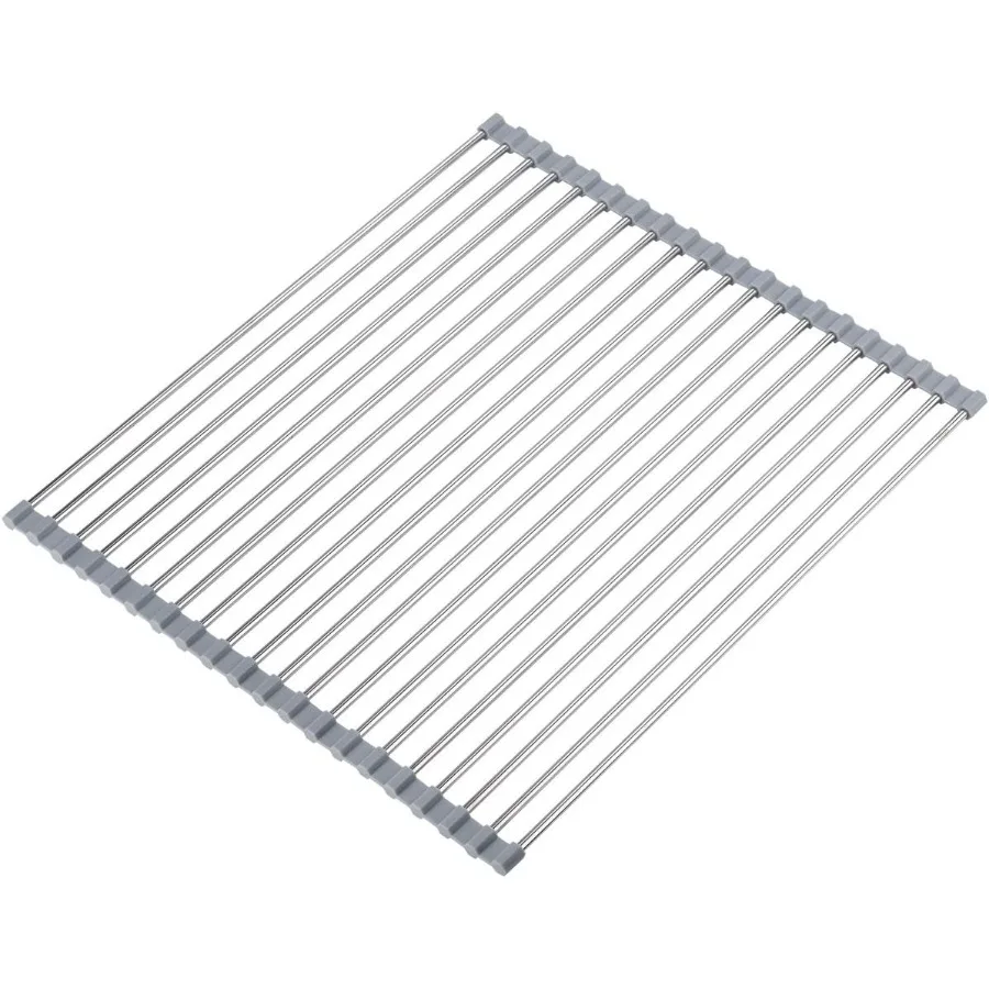 Roll Up Dish Drying Rack Over The Sink 17.7 L x 15.6(W) Multipurpose Foldable Stainless Steel Kitchen Rollable Drainer Rack Gra
Roll Up Dish Drying Rack Over The Sink 17.7 L x 15.6(W) Multipurpose Foldable Stainless Steel Kitchen Rollable Drainer Rack Gra