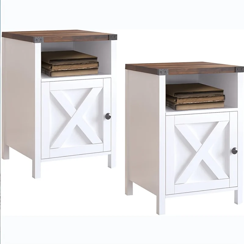 Farmhouse Nightstand, Side Table End Table with Barn Door And Shelf, Modern Bed Side Table End Table, Rustic Nightstands Set for Bedroom, Living Room, White/Black/Gray Wash
Farmhouse Nightstand, Side Table End Table with Barn Door And Shelf, Modern Bed Side Table End Table, Rustic Nightstands Set for Bedroom, Living Room, White/Black/Gray Wash