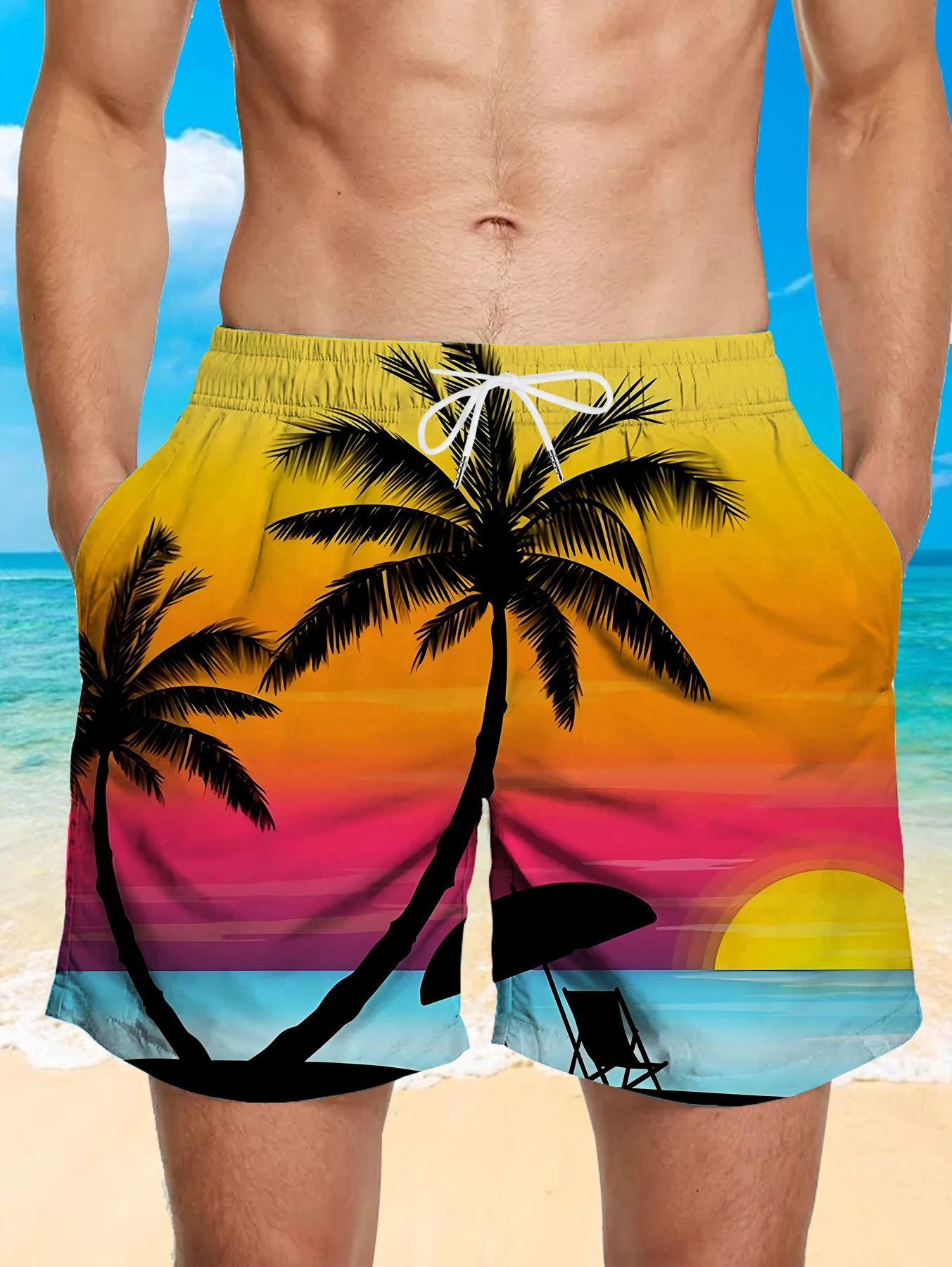 Comfort Waistband Beach Shorts Men Full Print Digital Design Polyester Trunks
Comfort Waistband Beach Shorts Men Full Print Digital Design Polyester Trunks