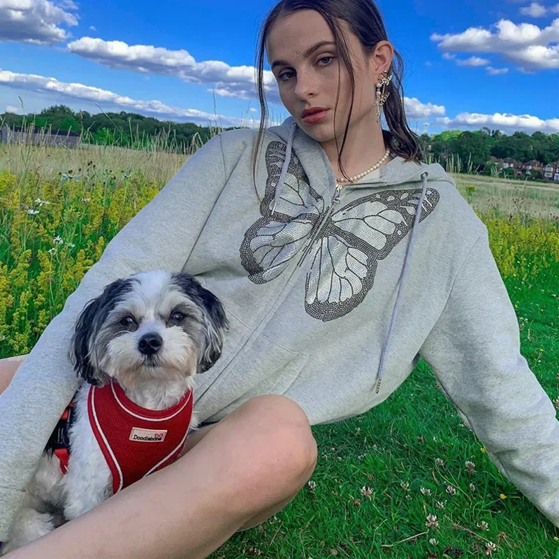 Woman Butterfly Print Long Sleeve Hooded Sweatshirt for Fall/winter 2023 Women's New All-match Casual Top Female Solid Pullover
Woman Butterfly Print Long Sleeve Hooded Sweatshirt for Fall/winter 2023 Women's New All-match Casual Top Female Solid Pullover
